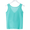 Sweet Scoop Neck Candy Color Bowknot Sleeveless Blouse For Women