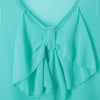 Sweet Scoop Neck Candy Color Bowknot Sleeveless Blouse For Women