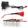 2 to 5 JST Plug Cable + 5 x 3.7V 750mAh LiPo + Charger for MJX X400 / X800 Quadcopter U.S Standard