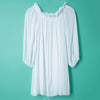 Stylish Slash Collar 3/4 Sleeve Solid Color Laciness Women's Dress