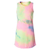 Stylish Round Collar Sleeveless Printed Colorful Women's Dress