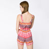 Stylish Spaghetti Straps Printed Laciness Women's Romper