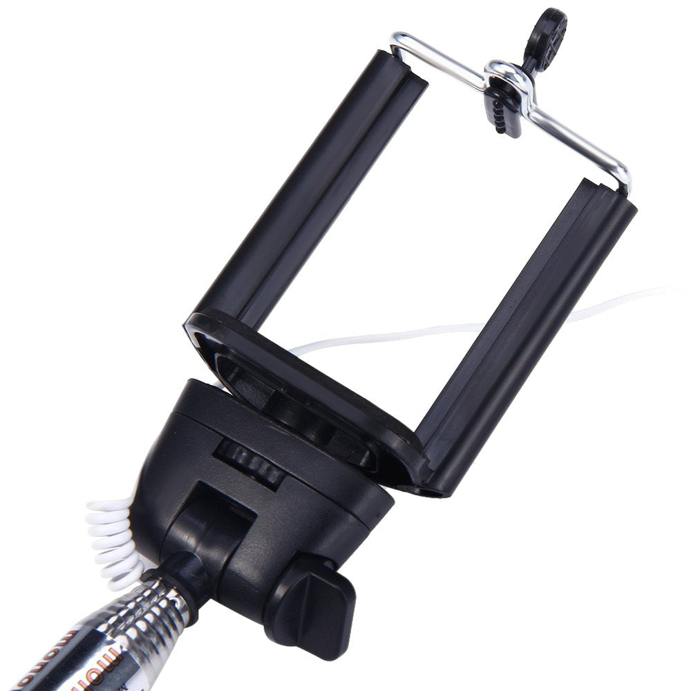 Z07 - 5S 3.5mm USB Cable Connection Extendable Self Portrait Selfie Handhold Stick Monopod with Adjustable Holder