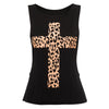 Stylish Strapless Tube Top + Scoop Collar Cross Print Tank Top Women's Twinset