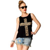 Stylish Strapless Tube Top + Scoop Collar Cross Print Tank Top Women's Twinset