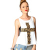 Stylish Strapless Tube Top + Scoop Collar Cross Print Tank Top Women's Twinset