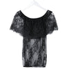 Stylish Slash Neck Lace Embroidered Short Sleeve Blouse For Women