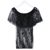 Stylish Slash Neck Lace Embroidered Short Sleeve Blouse For Women