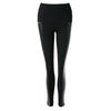 Vintage Elastic Waist Faux Leather Splicing Zippered Pencil Pants For Women
