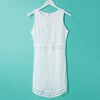 Stylish Round Collar Lace Splicing Sleeveless Bodycon Dress For Women