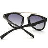 Chic Silver Metal Embellished Matte Black Sunglasses For Women