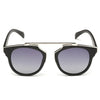 Chic Silver Metal Embellished Matte Black Sunglasses For Women
