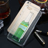 3D Liquid Flow Cocktail Bottle Style Anti-slip Back Cover Case with Transparent Frame for iPhone 6 6S 4.7 inches