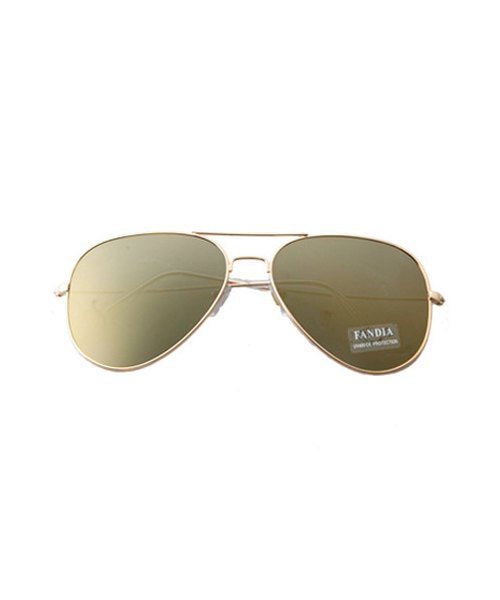 Chic Golden Full Frame Mirror Pilot Sunglasses