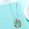 S925 Sterling Silver Necklace with Three-Colour Coil Diamond Pendant Necklace