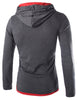 Hooded Color Block Panel Polyester T-Shirt