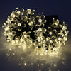 Christmas Tree Decors 7m 50 LED Solar String Light Peach Blossom Shape Lamp Xmas Tree Ornament