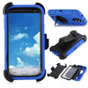 3 in 1 Two Layers Heavy Duty Impact Resistant Drop Protection Case with Clip Circle Stand PC Hard Shell Silicone Rugged Defender Cover for Samsung Galaxy S4