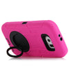 3 in 1 Full Body Protection Cover Case Silicone Shockproof Cover with Built-in Circle Stand Fitted Skin Clip for Samsung Galaxy S6