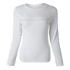 Sexy Jewel Neck Long Sleeve Mesh Splicing T-Shirt For Women