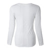 Sexy Jewel Neck Long Sleeve Mesh Splicing T-Shirt For Women