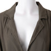 Stylish Turn-Down Collar Long Sleeve Pocket Design High Slit Women's Dress