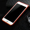Slim PU Leather Back Cover Metal Bumper Frame Case with Smart Buckle Bit Design for iPhone 6 Plus 5.5 inches