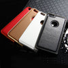 Slim PU Leather Back Cover Metal Bumper Frame Case with Smart Buckle Bit Design for iPhone 6 Plus 5.5 inches