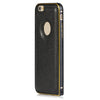 Slim PU Leather Back Cover Metal Bumper Frame Case with Smart Buckle Bit Design for iPhone 6 6S 4.7 inches