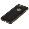 Slim PU Leather Back Cover Metal Bumper Frame Case with Smart Buckle Bit Design for iPhone 6 6S 4.7 inches