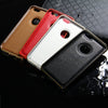 Slim PU Leather Back Cover Metal Bumper Frame Case with Smart Buckle Bit Design for iPhone 6 6S 4.7 inches