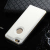 Slim PU Leather Back Cover Metal Bumper Frame Case with Smart Buckle Bit Design for iPhone 6 6S 4.7 inches