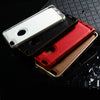 Slim PU Leather Back Cover Metal Bumper Frame Case with Smart Buckle Bit Design for iPhone 6 6S 4.7 inches