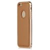 Slim PU Leather Back Cover Metal Bumper Frame Case with Smart Buckle Bit Design for iPhone 6 6S 4.7 inches