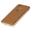 Slim PU Leather Back Cover Metal Bumper Frame Case with Smart Buckle Bit Design for iPhone 6 6S 4.7 inches