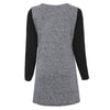 Stylish Round Collar Long Sleeve Color Block Faux Leather Spliced Women's Dress