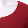 Stylish Scoop Collar 3/4 Sleeve Color Drawstring Knitted Women's Dress