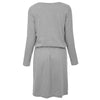 Stylish Scoop Collar 3/4 Sleeve Color Drawstring Knitted Women's Dress