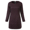 Stylish Round Collar Long Sleeve Zippered Plaid Print Slimming Women's Midi Dress