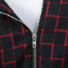 Stylish Round Collar Long Sleeve Zippered Plaid Print Slimming Women's Midi Dress