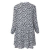 Fresh Style Jewl Neck Long Sleeve Printed Button Design Ruffled A-Line Women's Dress