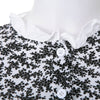 Fresh Style Jewl Neck Long Sleeve Printed Button Design Ruffled A-Line Women's Dress