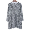 Fresh Style Jewl Neck Long Sleeve Printed Button Design Ruffled A-Line Women's Dress