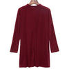 Stylish Stand Collar Long Sleeve Solid Color Loose-Fitting Women's Pleated Dress