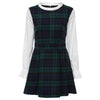 Preppy Style Round Collar Long Sleeve Ruffled Plaid Print A-Line Women's Dress