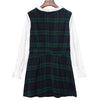 Preppy Style Round Collar Long Sleeve Ruffled Plaid Print A-Line Women's Dress
