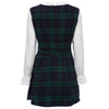 Preppy Style Round Collar Long Sleeve Ruffled Plaid Print A-Line Women's Dress