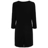 Simple Design Round Collar Long Sleeve Color Button and Pocket Design Straight Women's Dress