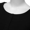 Simple Design Round Collar Long Sleeve Color Button and Pocket Design Straight Women's Dress