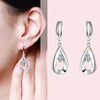 LKNSPCE614 Simple Water Zircon Silver Earrings